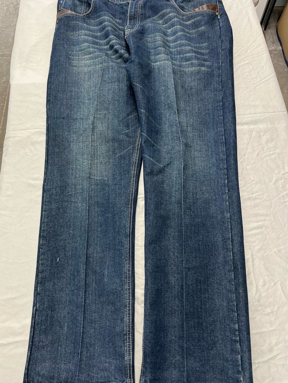Phat Farm Men’s Dark Blue Bootcut Jeans Size 42x34